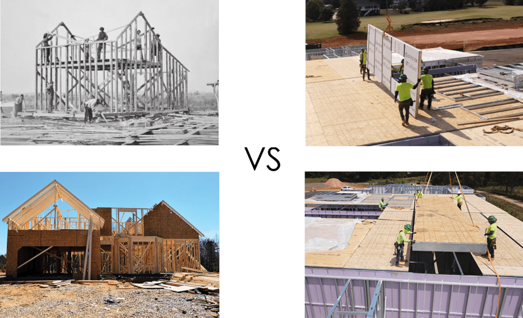 traditional construction vs OFFSITEK